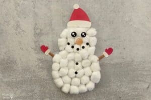 Cotton Ball Snowman Craft [Free Snowman Printable] | Mombrite