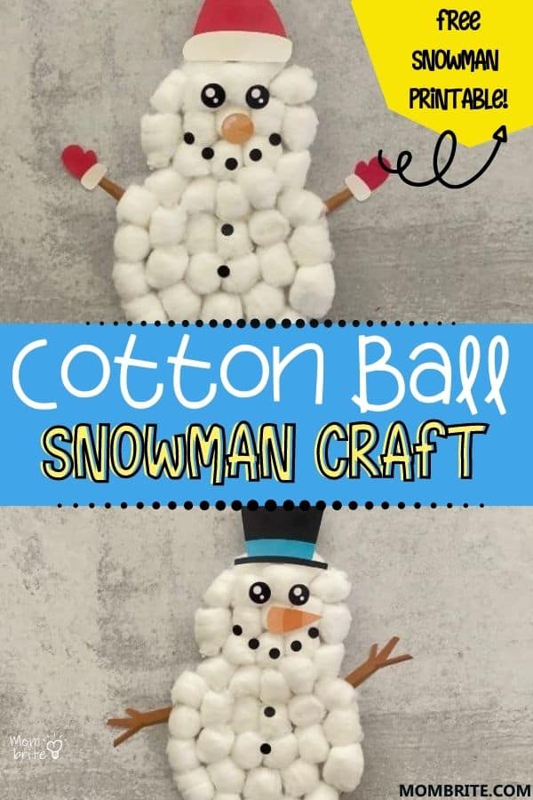 Cotton Ball Snowman Craft Pin