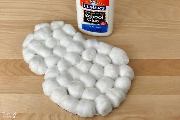 Cotton Ball Snowman Setup Glue