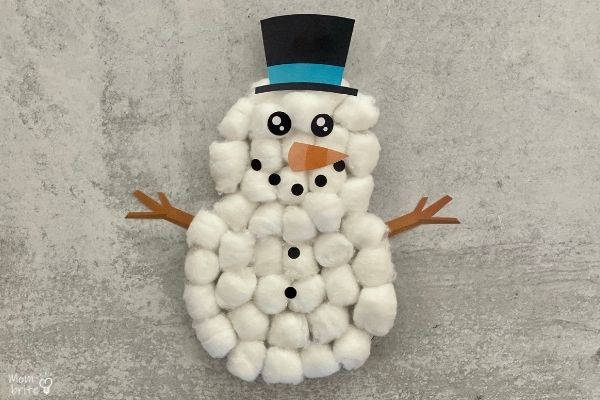 Cotton Ball Snowman