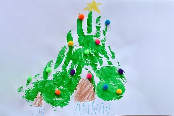 Handprint Christmas Tree Craft