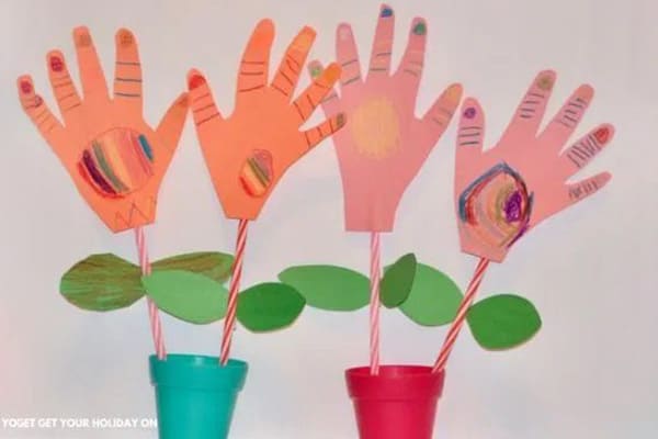 Handprint Flower Craft for Kids