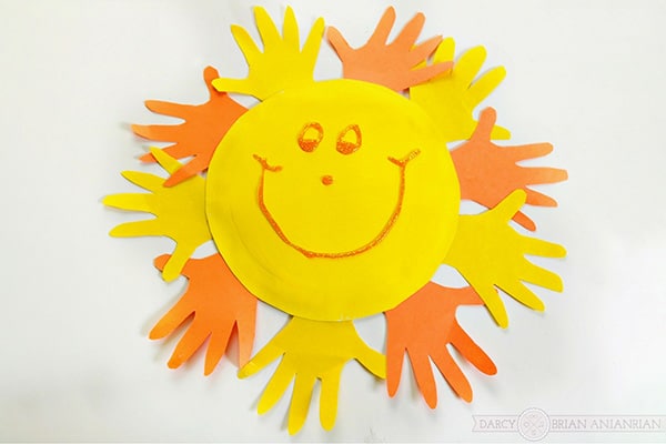 Handprint Sun Paper Plate Craft