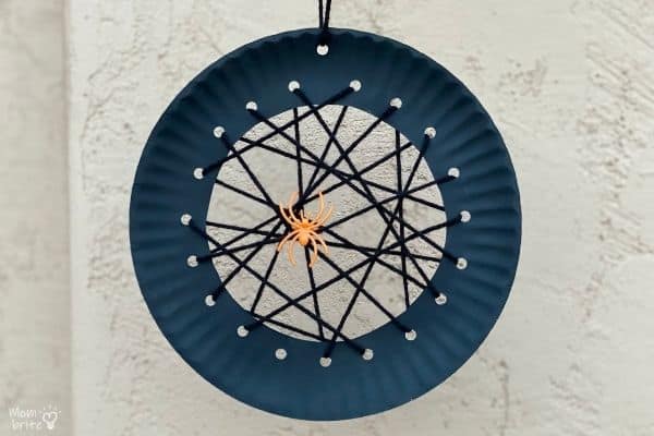 Hanging Paper Plate Spider Web (9)