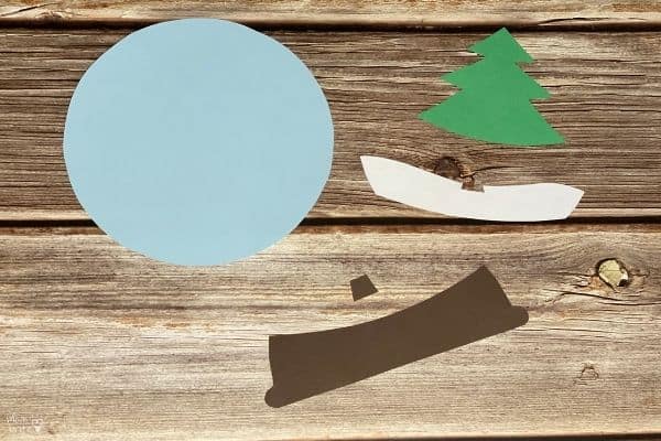 Paper Christmas Tree Snow Globe Materials