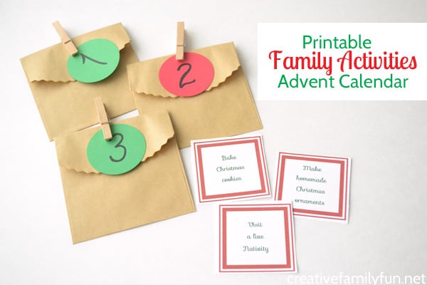 Printable Family Activities Advent Calendar