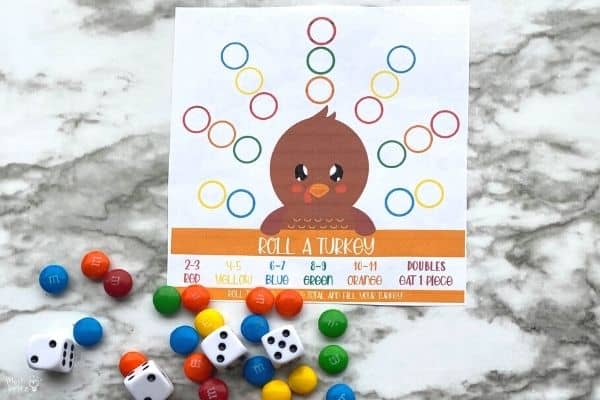 Roll A Turkey Thanksgiving Game