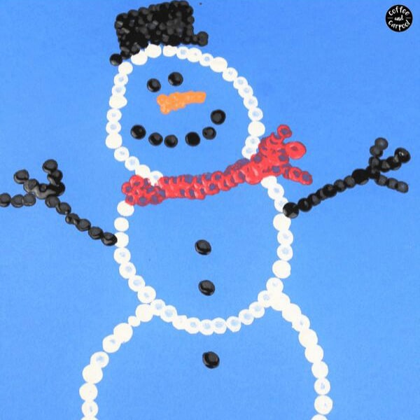 Snowman Art with Pointillism