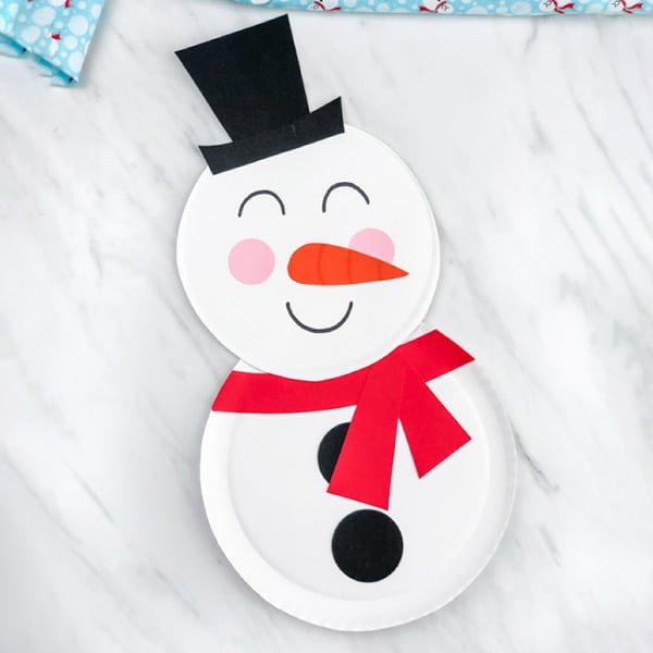 Snowman Paper Plate Craft