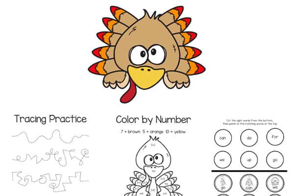 Thankful Turkey Printable Activity 1