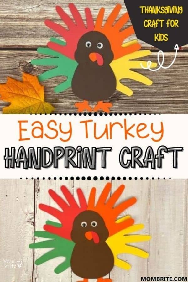 Turkey Handprint Craft Pin