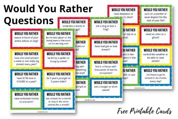 100+ Free & Fun Would You Rather Questions for Kids [Free Printable PDF  Cards] | Mombrite