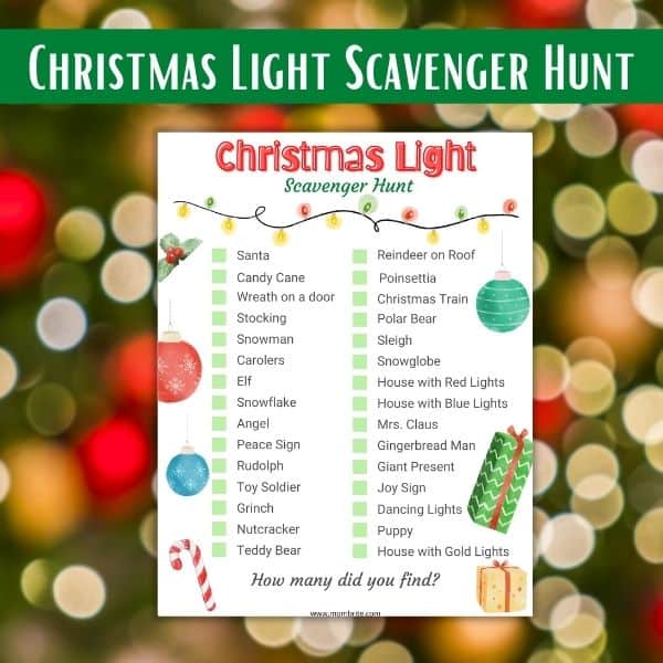 Christmas Light Scavenger Hunt