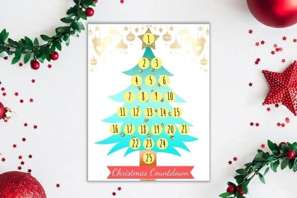 Christmas Tree Advent Calendar Mockup