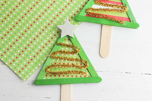 Christmas tree popsicle sticks