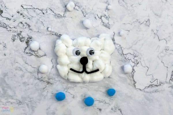 Cotton Ball Polar Bear Craft (1)