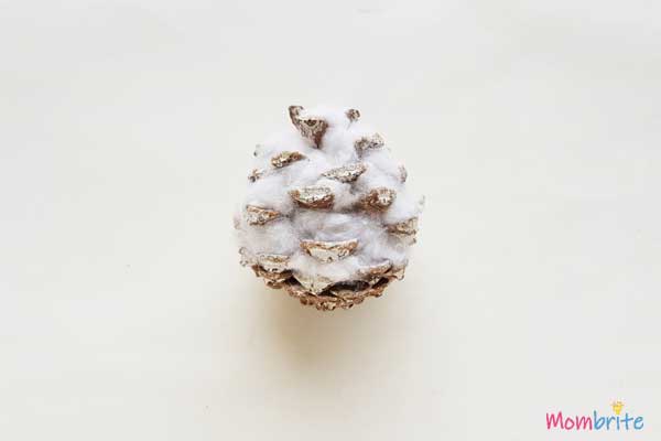 Cotton added in the Pinecone for Snowy Owl