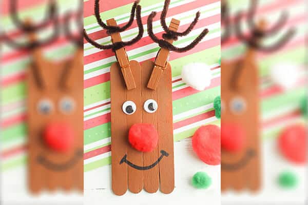 DIY popsicle stick reindeer