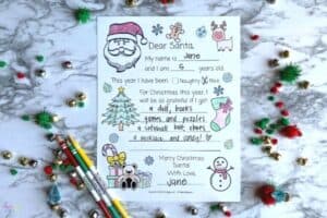 Letter to Santa Coloring Page Printable | Mombrite