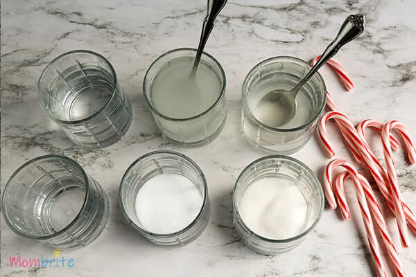 Dissolving Candy Canes Experiment with material