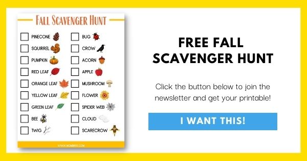Fall Scavenger Hunt Printable Email List Opt-In