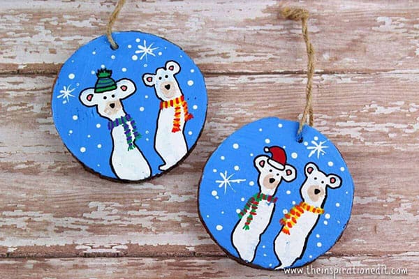 Fingerprint Polar Bear Decorations