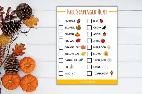 Free Fall Scavenger Hunt Image