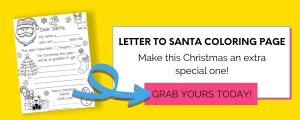 Letter to Santa Coloring Page Purchase