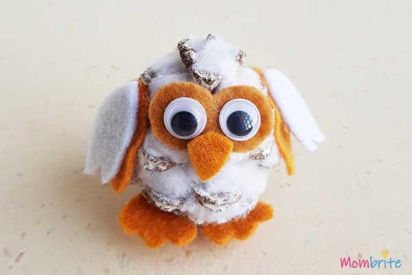 Pinecone Snowy Owl for kids