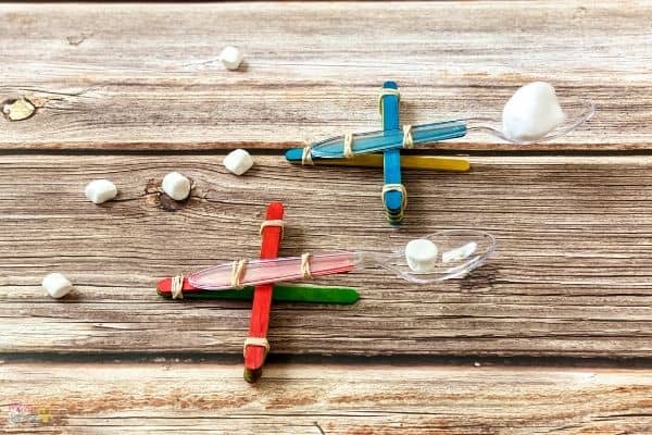 Popsicle Stick Catapult Snowball Fight Stem Activity | Mombrite