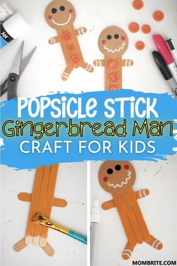 Popsicle Stick Gingerbread Man Pin