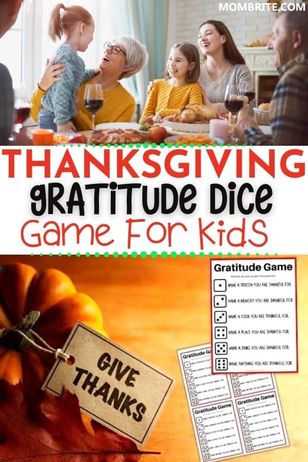 Thanksgiving Gratitude Dice Game Pin