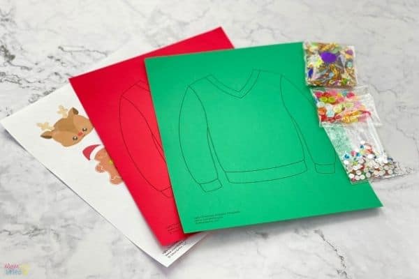 Ugly Christmas Sweater Craft for Kids [Free Sweater Printable] | Mombrite