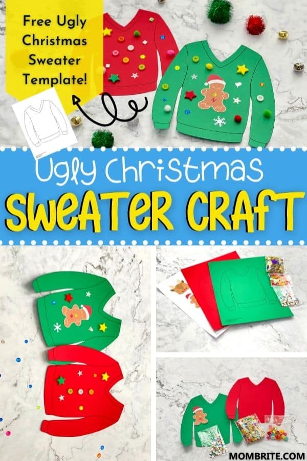 Ugly Christmas Sweater Craft for Kids [Free Sweater Printable] Mombrite