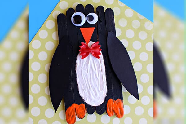 popsicle stick penguin craft for kids to make