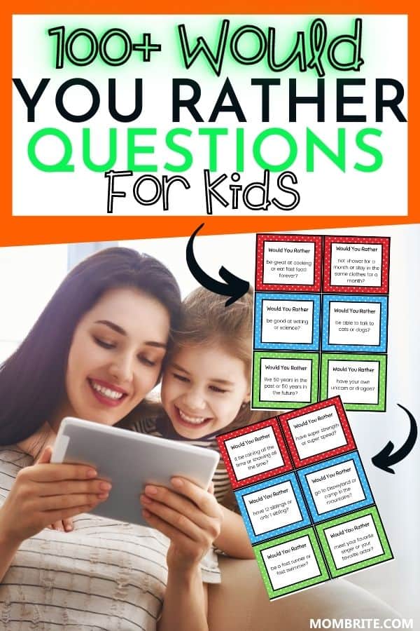 would you rather questions for kids pin