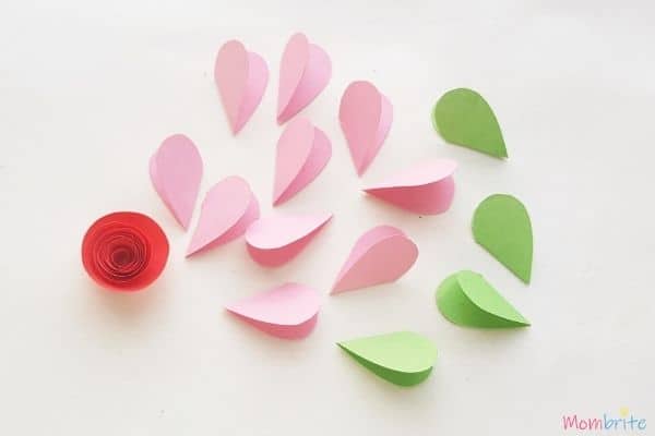 3D Heart Flower Card Fold Patterns