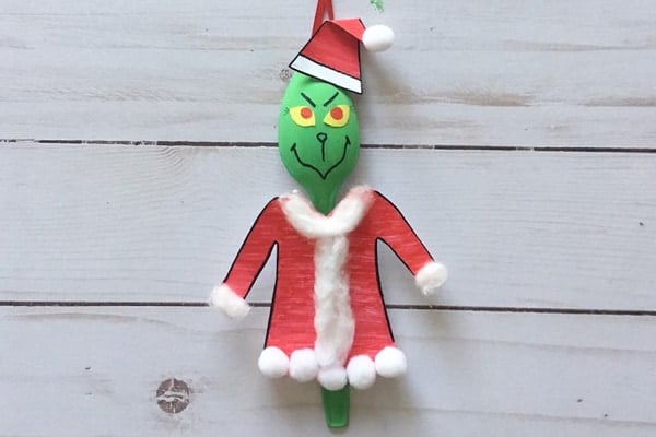 Hand made Spoon Grinch Christmas Ornament