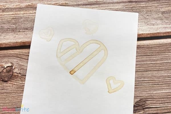 Invisible Ink Experiment Lemon Juice Hearts