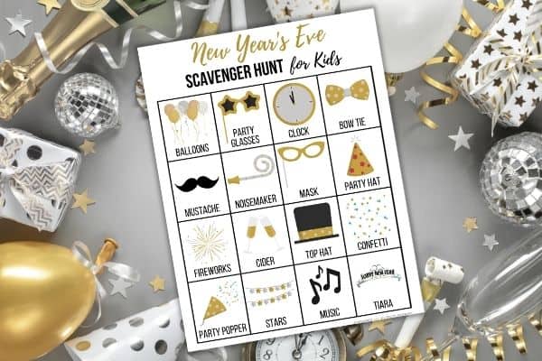 New Years Eve Scavenger Hunt for Kids Printable 1