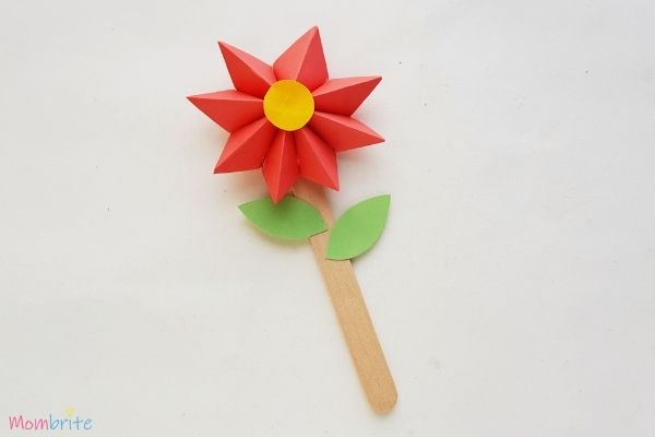 Paper Flower Craft Popsicle Stick