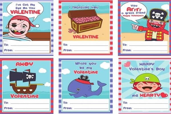 Pirate Valentine’s Day Cards