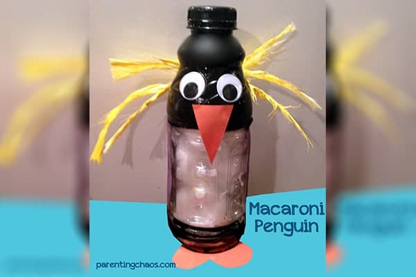 Plastic bottle penguin craft