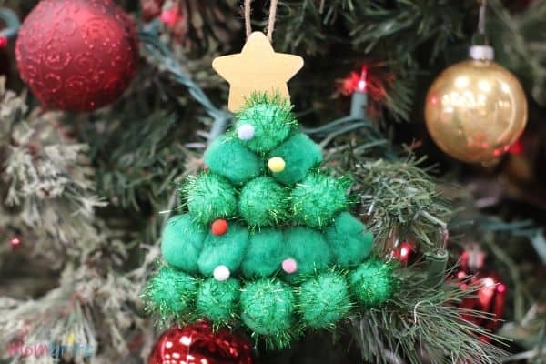 Pom Pom Christmas Tree Craft Finished (1)