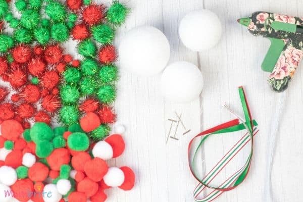 Pom Poms Ball Christmas Ornament Craft Materials