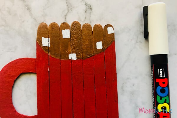 Red Coloured Popsicle Stick Craft-Marker