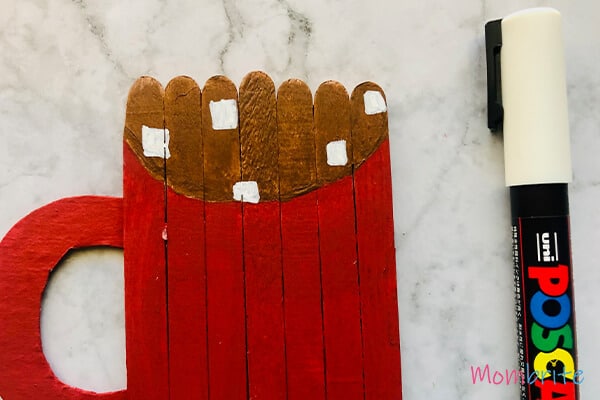 Red Coloured Popsicle Stick Craft-Marker