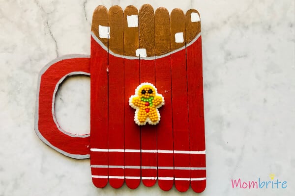 Red coloured Popsicle Stick Cocoa Mug Crafting