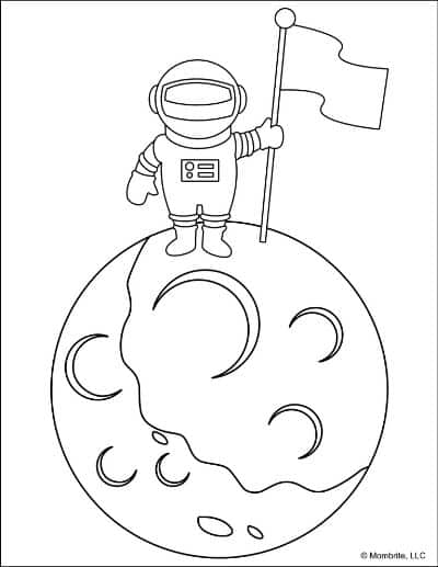 Space-Coloring-Pages-Astronaut-on-Moon