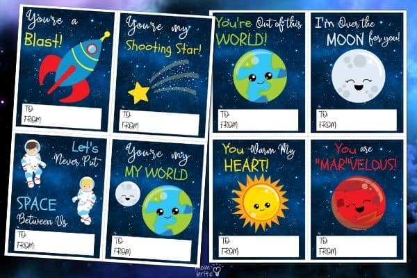 30+ Heartwarming Free Printable Valentine Cards for Kids Space Valentine's Cards for Kids (3)
